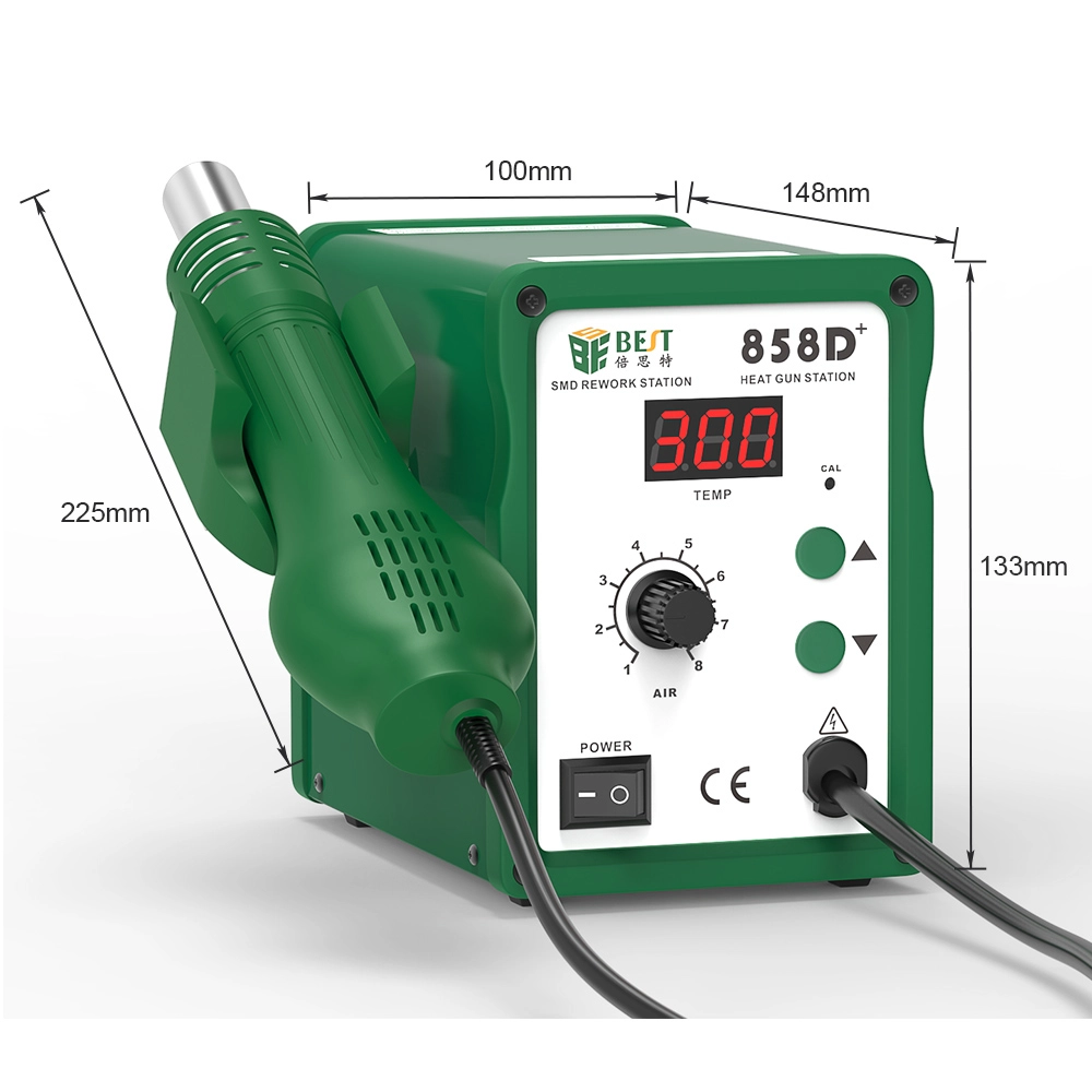 BST-858D + Usine Directe Haute Qualité À Souder Dessoudant Pistolet À Air Chaud Station De Retouche pour iPhone / Smartphone Outil De Réparation Mobile