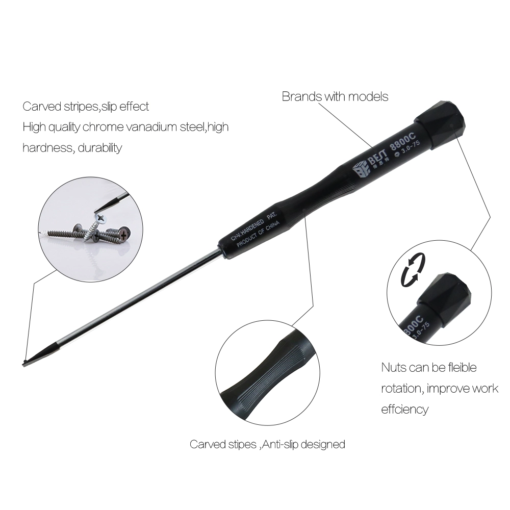 BST-8800C Torx T8 T10★1.5,-3.0,+ 3.0,+ 2.5,-1.5,1.2,Y0.6,PH000,PH00分体精密螺丝刀