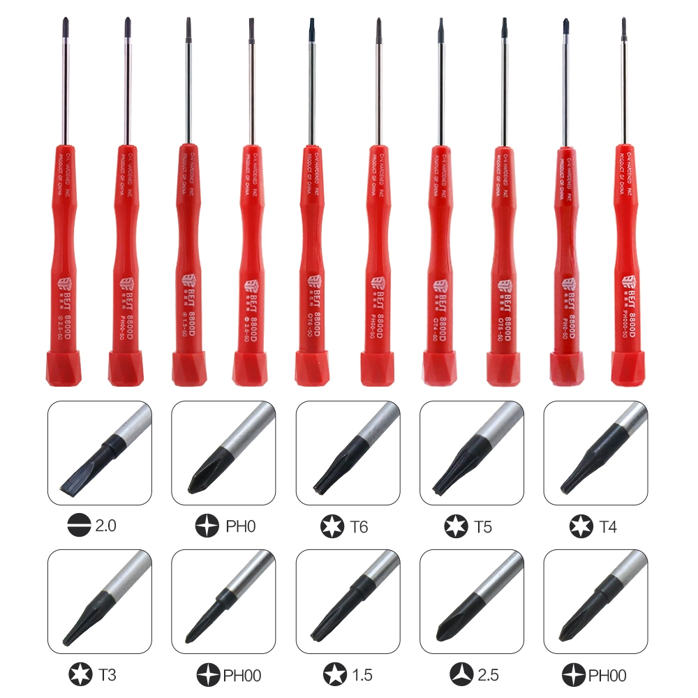BST-8800D 10 in 1 professioneller Handy-Schraubendreher Set Reparatur-Tool-Kit für iPhone Mobile Reparatur