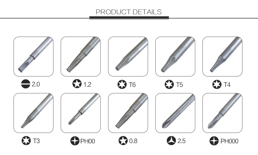BST-8800E Tournevis magnétique multifonction de précision 10 in1 pour iphone samsung repair open tool Kit de tournevis