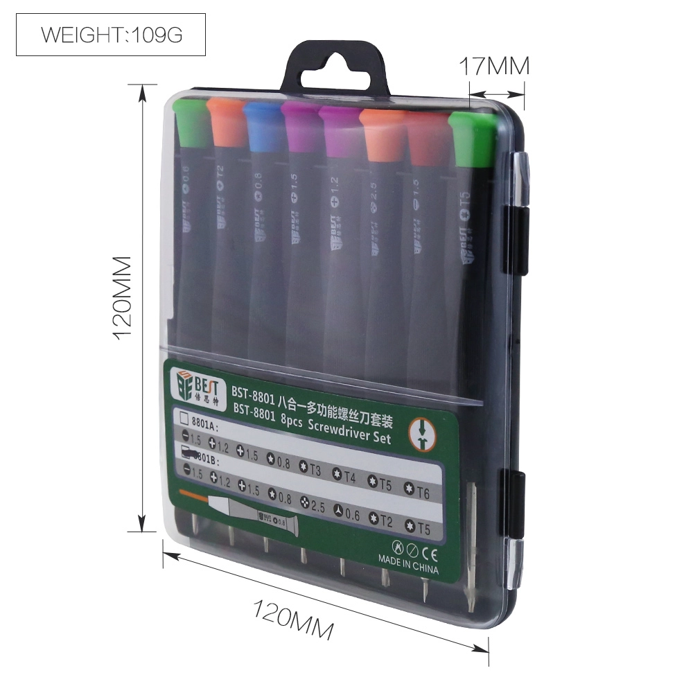 BST 8801B 8 in 1 Magnetic Precision Screwdriver Set Repair Open Tool Kit For iPhone 4/5/6 Macbook Samsung Galaxy