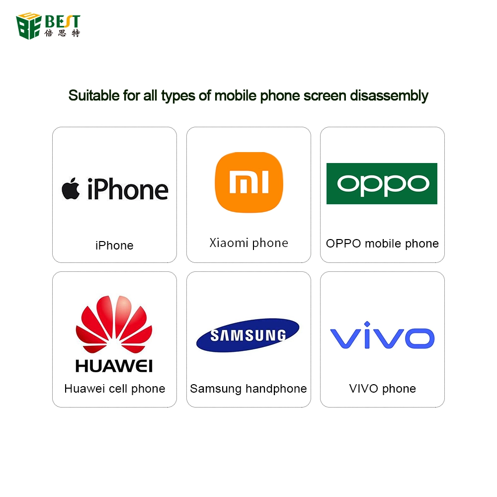 BST-KB1 Aquecimento gratuito Tela celular Tela Demolição Tela de sucção forte tela de sucção pode ajustar o tamanho da tela móvel do tamanho da distância Separador.