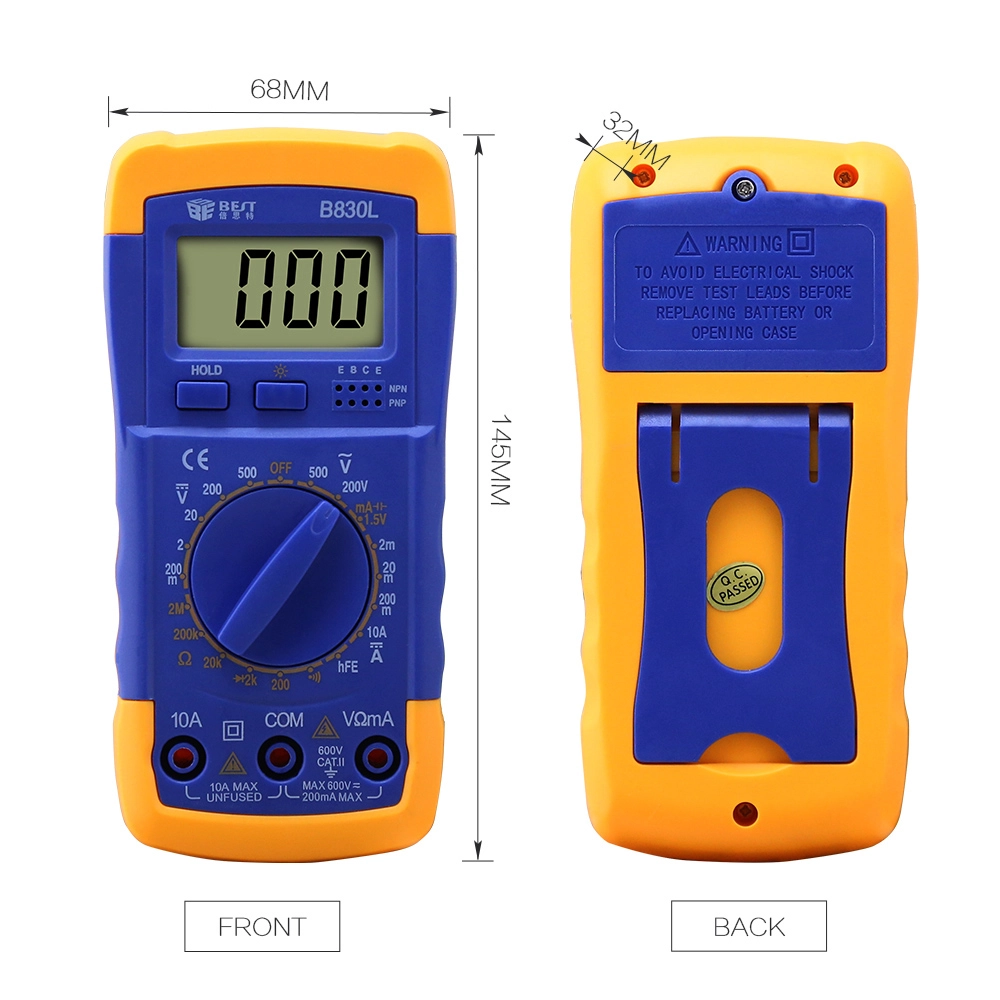 China Digital Multimeter Supplier Manual Range Multi-function BEST-B 830L
