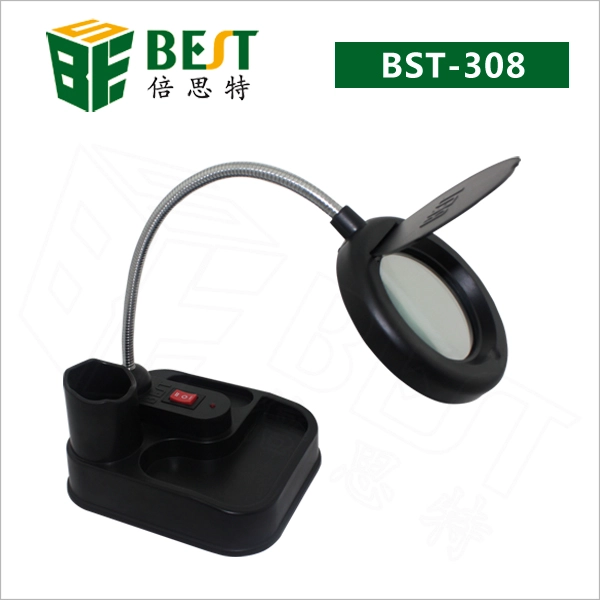 Lámpara de escritorio con lupa con luz LED BST-308