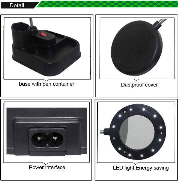 Lámpara de escritorio con lupa con luz LED BST-308