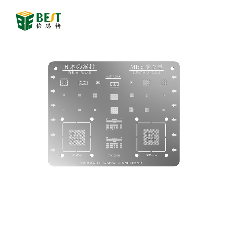 Per xiaomi scheda madre IC Chip saldatura strumento di riparazione BGA Reballing Stencil modello Piatto in acciaio inox