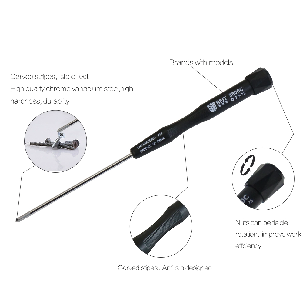 Mini Precision Handy Schraubendreher für Mobiltelefon und Laptop and Electronic Equipment BST-8800C 75