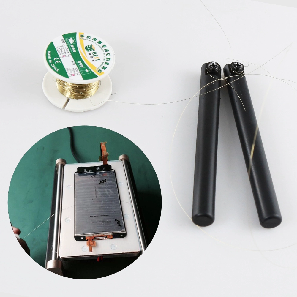 Tela LCD do telefone móvel Linha de corte da separação Fio do diamante da qualidade superior 0.05mm 0.06mm 0.08mm 0.1mm x 100m para o telemóvel