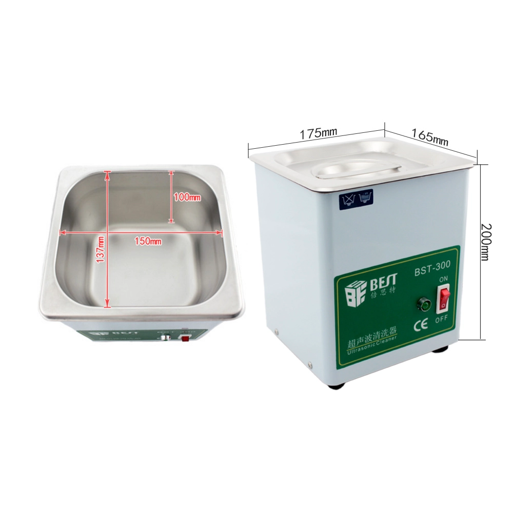 Geräuschloser Ultraschallreiniger Edelstahl Ultraschallreiniger 1.8L BEST-300
