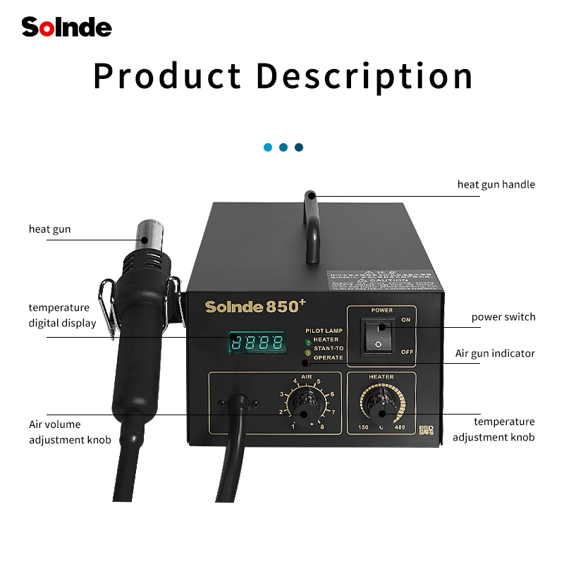 SLD-850 chauffage rapide Station d'air chaud pistolet à air chaud intelligent d'appareil de téléphone mobile professionnel durable de la carte de réparation de téléphone
