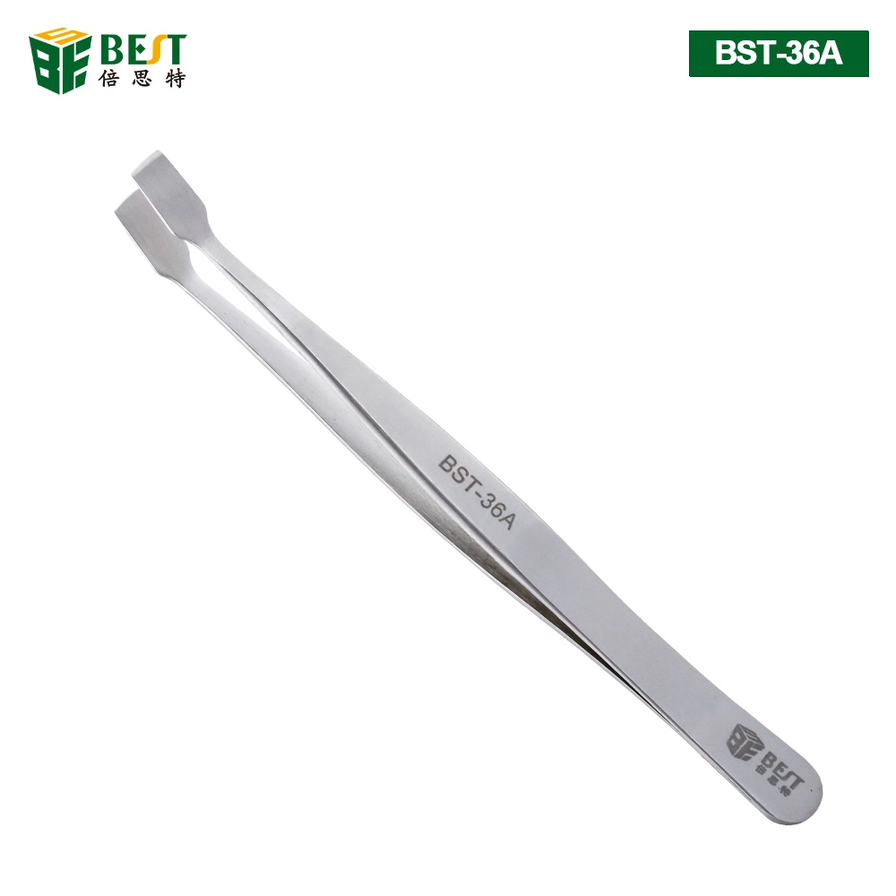 Brucelles en acier inoxydable pointe plate pincettes usine BST-36A