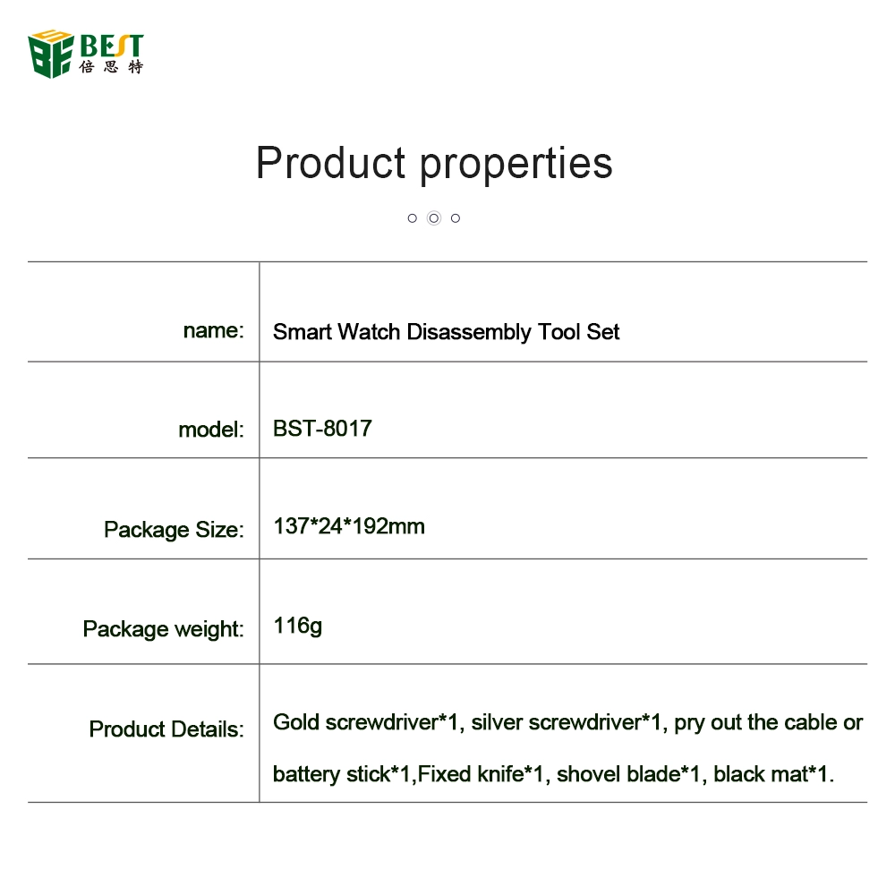 批发BST-8017 6在1观察启动器套件套件套件套装iWatch Iwatch拆卸螺丝刀带有垫子精确螺栓驾驶员观察工具