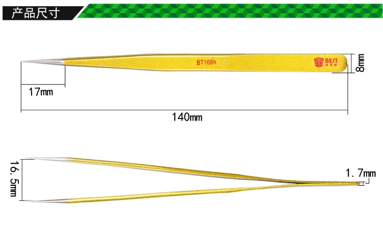 Gros pinces d'extension de cils STEE inoxydable BST-168h