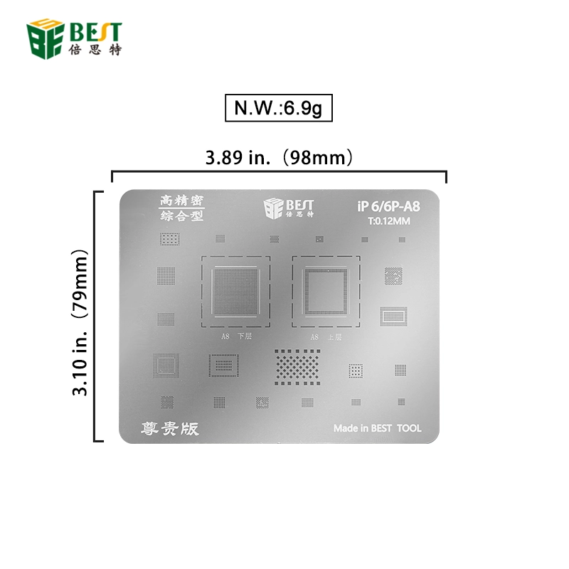 Stencil per saldatura a circuito integrato BGA ip6 / 6p-A8