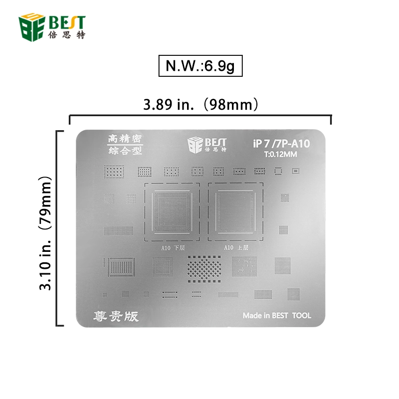 Stencil per saldatura a circuito integrato BGA ip7 / 7p-A10