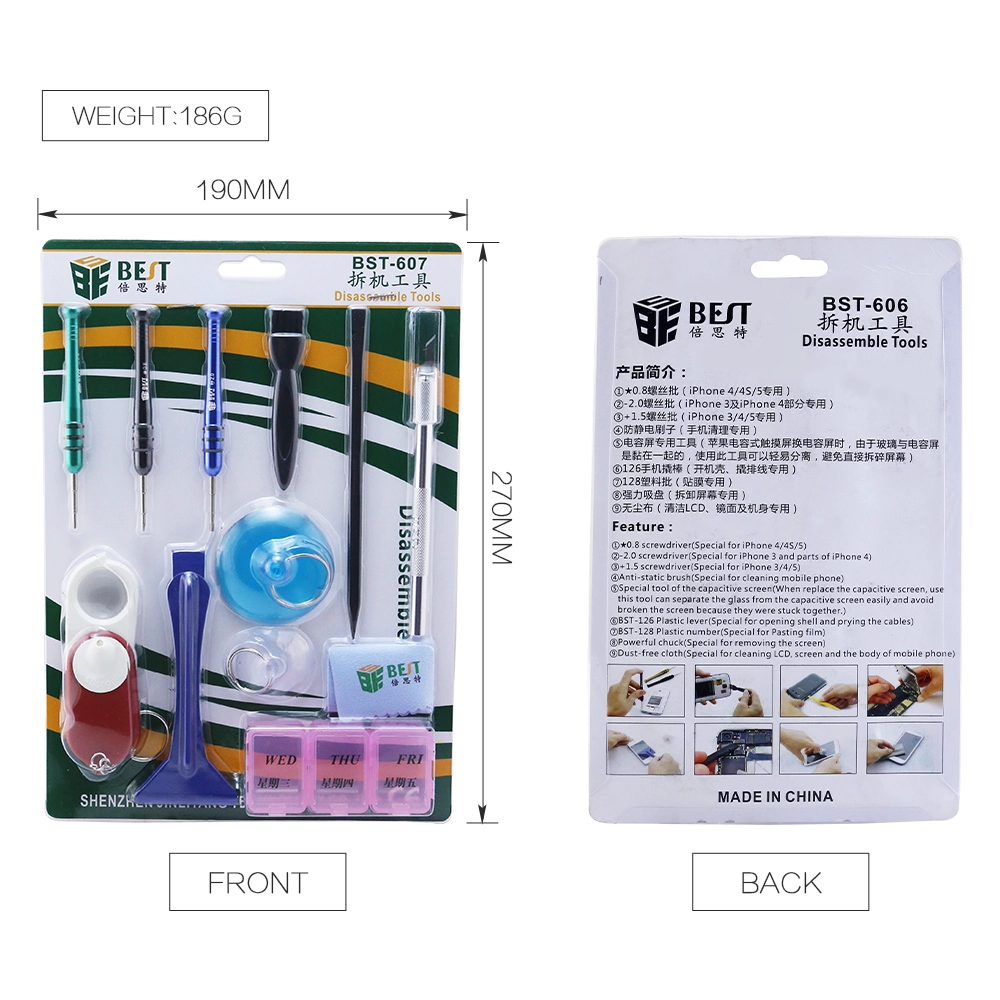 strumenti di riparazione del cellulare strumenti di apertura cacciavite kit BST-607