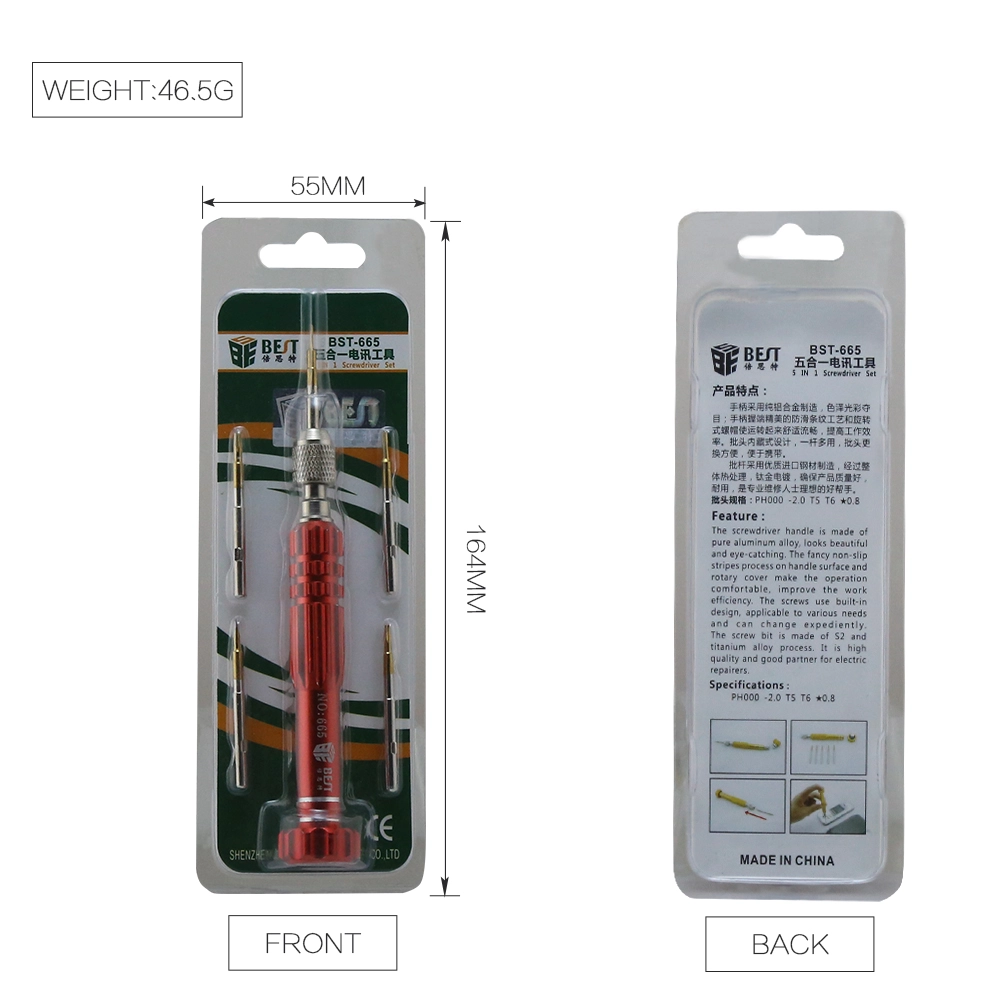 outils à main de gros interchangeables Bit tournevis Réparation BST-665