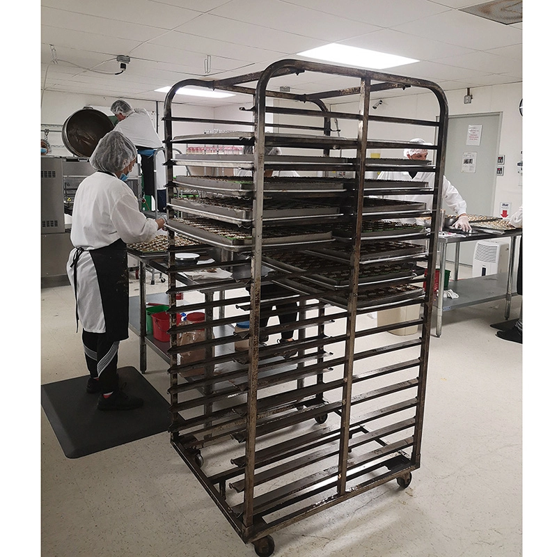 Commercial Bakery Trolley with Bread Baking Trays Pans