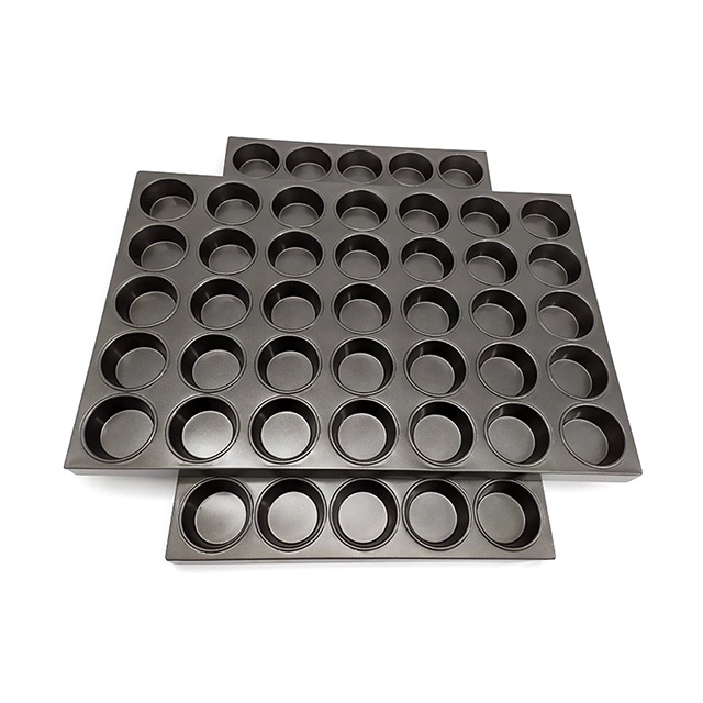 Teglia da forno per muffin rotonda antiaderente da 35 unità