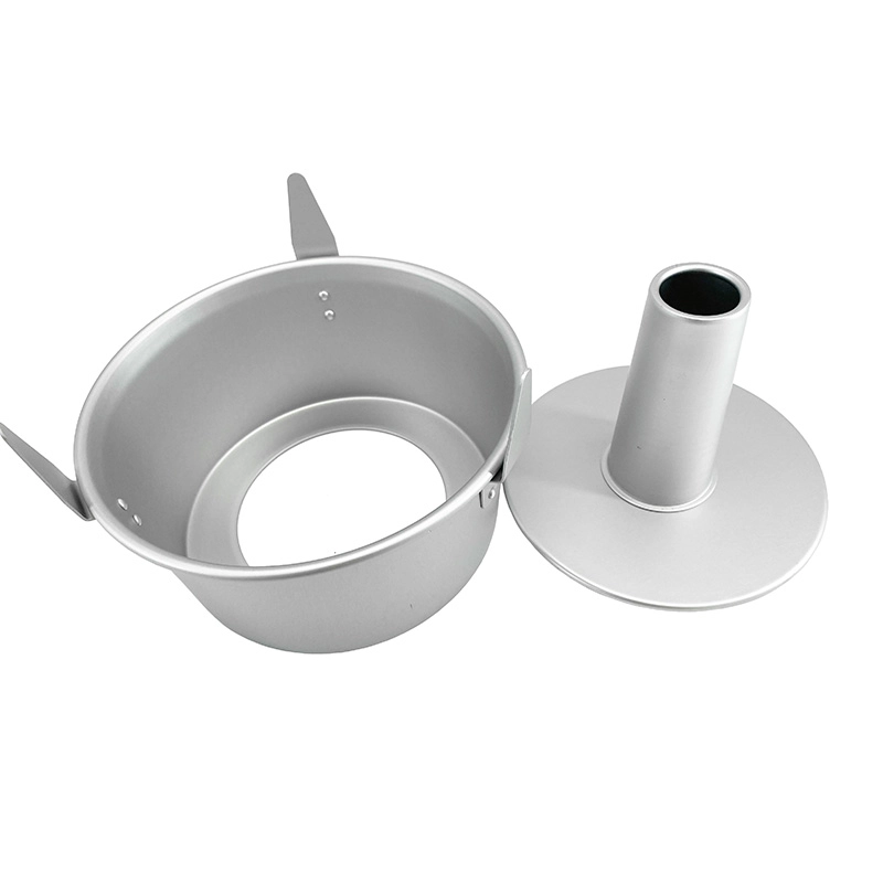 Pan de la torta de Bundt de aluminio desmontable con los pies