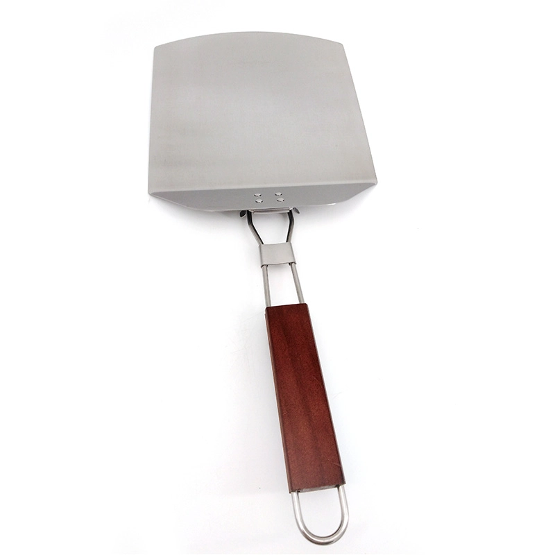 Fold-able na Pizza Shovel na may Wooden Handle