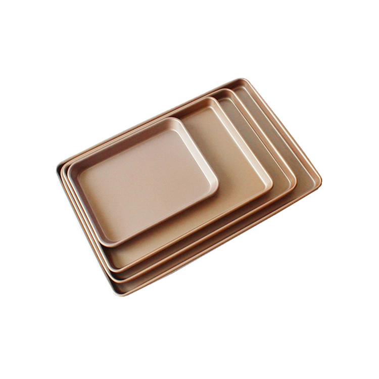 Golden Teflon Coated Aluminum Baking Sheet Pan for Bread & Cookies