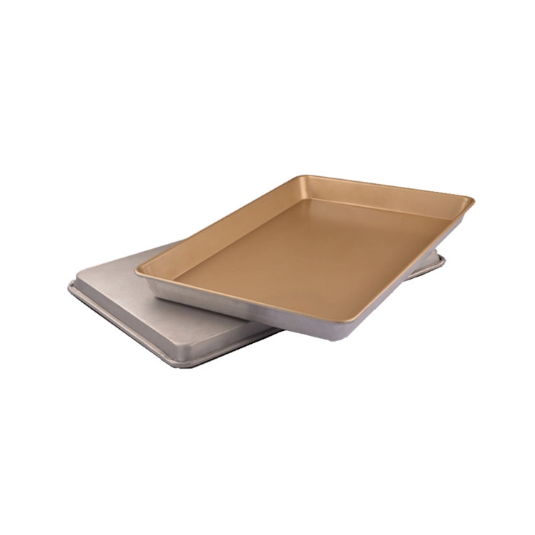 Golden Teflon Coated Aluminum Baking Sheet Pan for Bread & Cookies