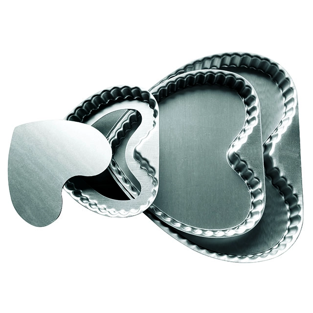 Plat à gâteau en aluminium anodisé anti-adhésif en forme de coeur TSCT005-TCST010