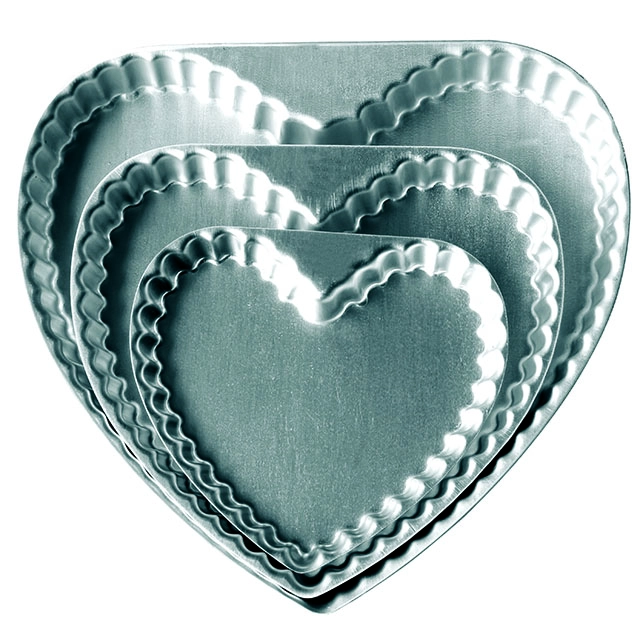 Plat à gâteau en aluminium anodisé anti-adhésif en forme de coeur TSCT005-TCST010