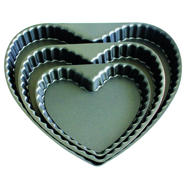 Plat à gâteau en aluminium anodisé anti-adhésif en forme de coeur TSCT005-TCST010
