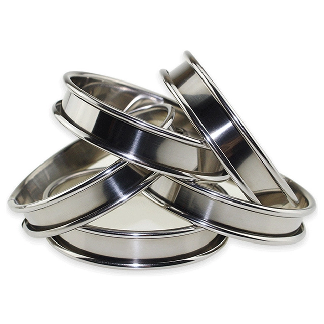 Anillo de tarta de acero inoxidable con superficie plana de borde de rodillo
