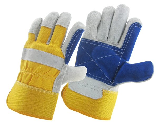 China China cow split leather reinforced palm gloves factory, China security gloves manufacturer, China cow leather protect gloves supplier manufacturer