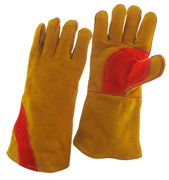 China leather soldering gloves factory, genuine leather soldering gloves manufacturer, true leather welder gloves supplier