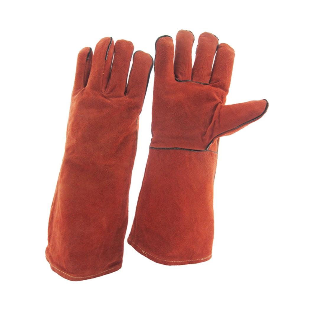 China China Leather Working Gloves Manufacturer,Heat/Fire Resistant,Cow Split Leather Gloves Supplier,Safety Gloves Factory, For Welder/Solderer/BBQ/Fireplace manufacturer