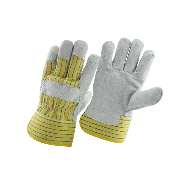 China China natural color cow split leather worker glove factory, genuine leather labor glove supplier, safety glove manufacturer manufacturer