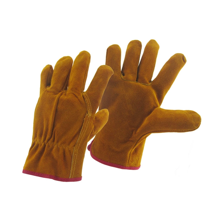 China China brown color cow split leather driving gloves factory, cow split leather driving gloves manufacturer, cow leather driver\'s gloves supplier manufacturer