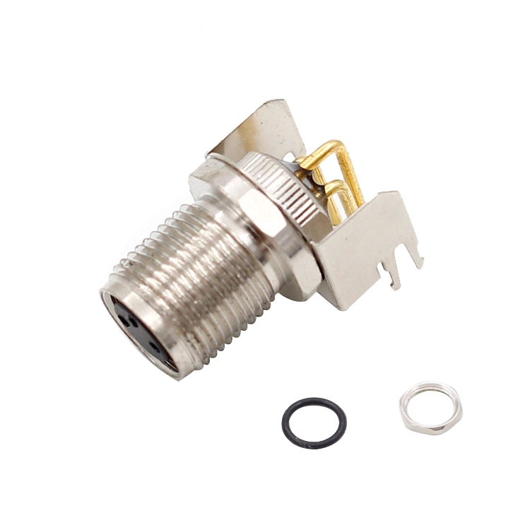 M8 3 4 5 6 8-pins paneelmontage 90 graden gebogen PCB-montagedoos M8-connector
