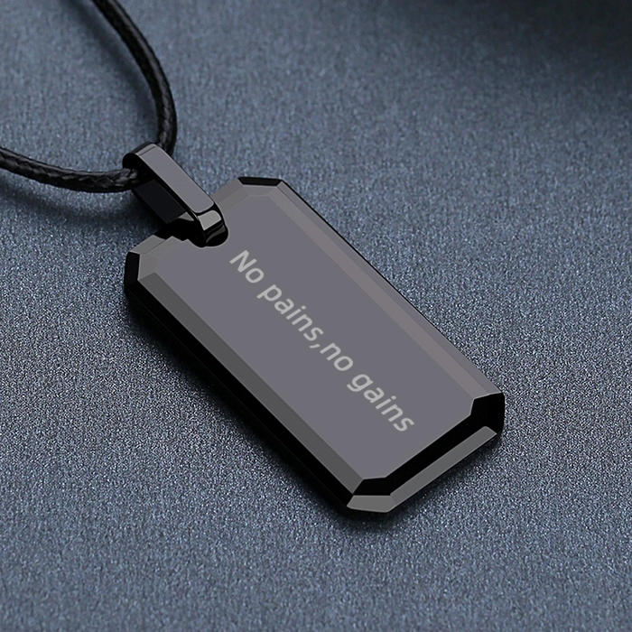 Coolest Tungsten Dog Tag for Men, High Polished Tungsten Carbide Pendant with Beveled Edges China Factory