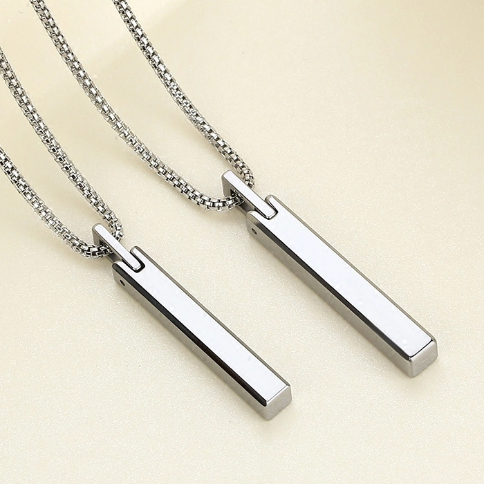 Wholesale Tungsten Stick Bar Pendant Tungsten Necklace for men and women