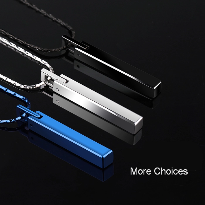 Wholesale Tungsten Stick Bar Pendant Tungsten Necklace for men and women