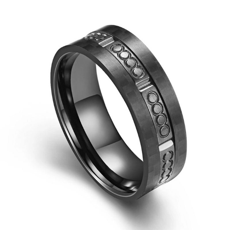 Einzigartige schwarze kohlefaser und blaue titanium männer edler band schwarz titan ring china lieferant