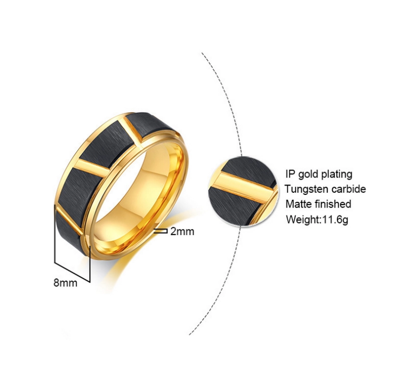 Comfort Fit Matte Step Rep Edge The Tungsten Carbide кольцо с черным и синим покрытием Китай поставщик.