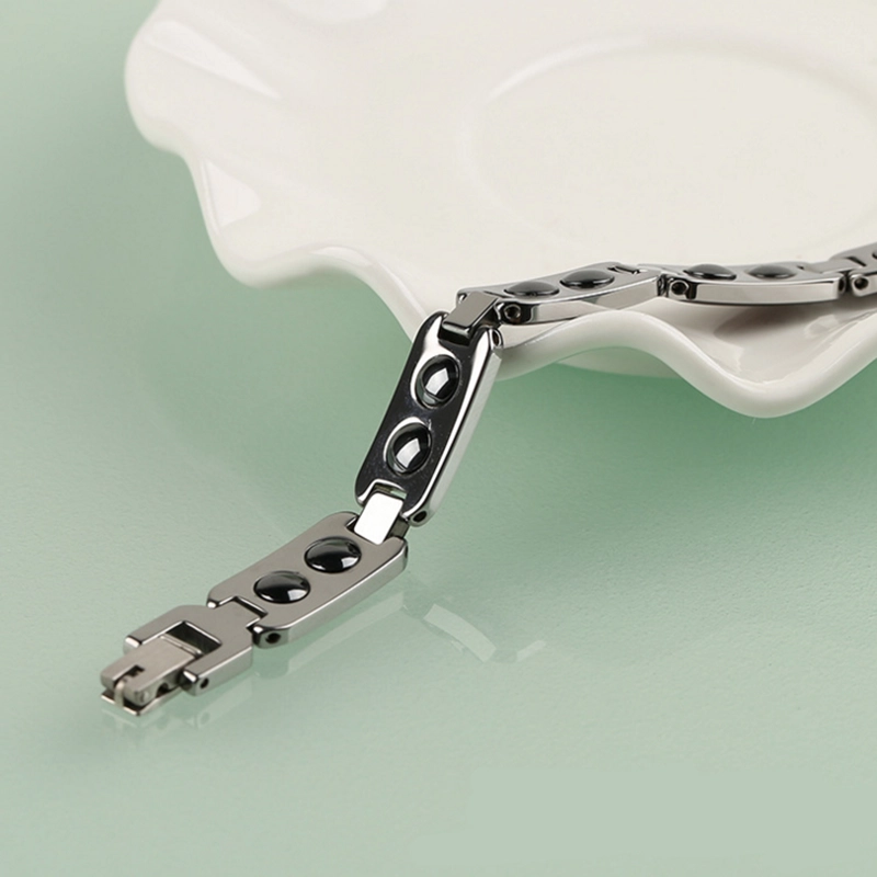 Wholesale Mens Tungsten Carbide Bracelet with Wood and Magnets Inlay China Supplier