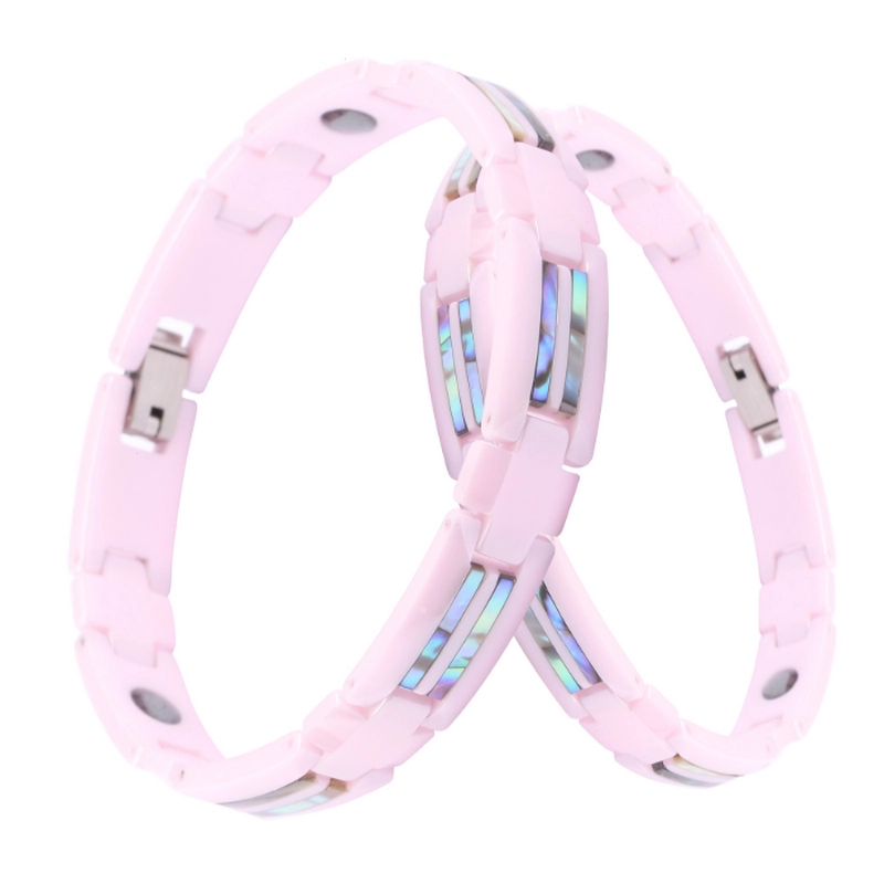 Beliebte High-Tech Rosa Keramikarmband mit Abalone Shell Inlay China Lieferant