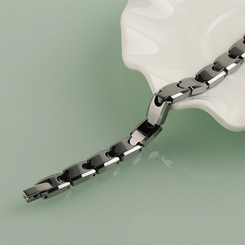 Precio barato Pulsera de enlace de carburo de tungsteno con imanes Inlay China proveedor