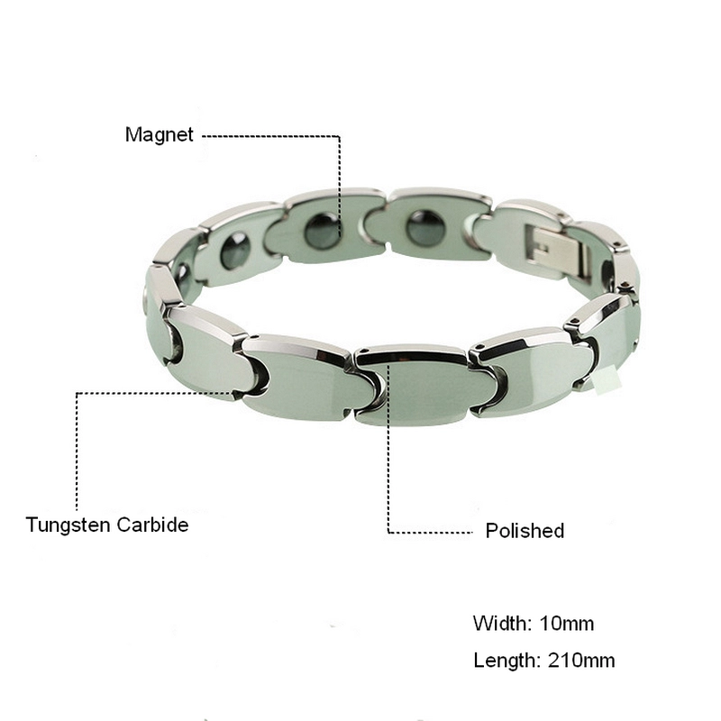 Precio barato Pulsera de enlace de carburo de tungsteno con imanes Inlay China proveedor