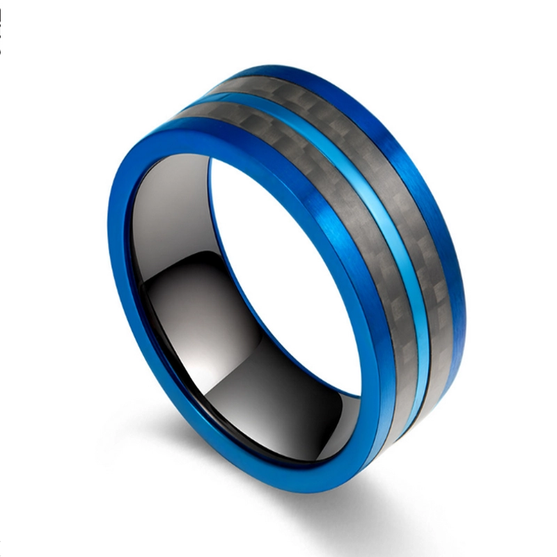 8mm fest geschmiedet Black Carbon Faser und Edelstahl Ring China Lieferant