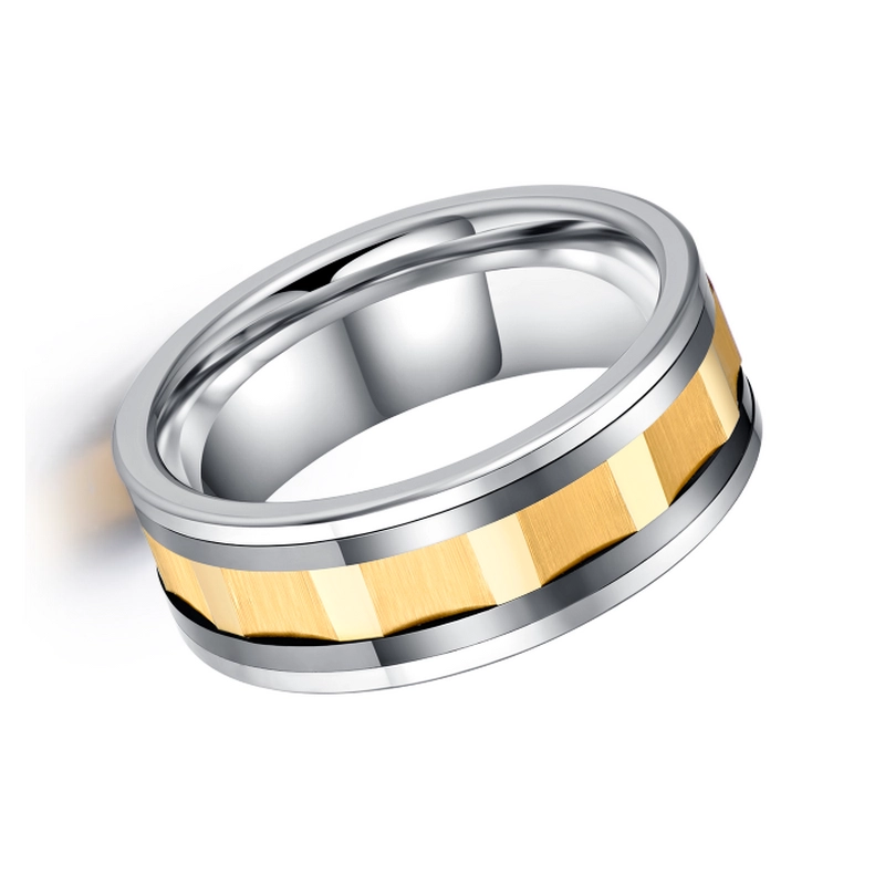 8mm Hommes Tungstène et Céramique noire Bagues de mariage en laiton combiné Bandes de mariage combinées confortables combinées