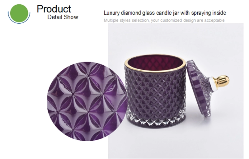 diamond glass soy candle jar