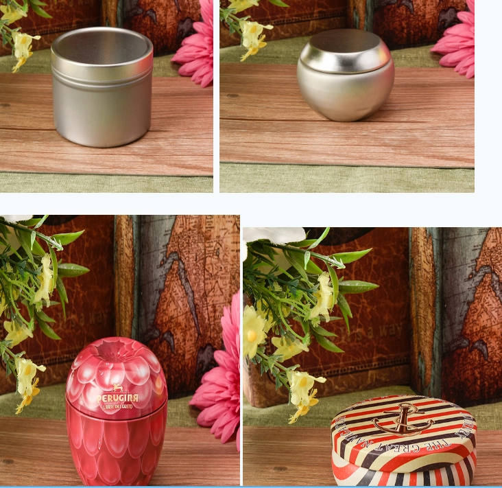 custom round tin candle holders
